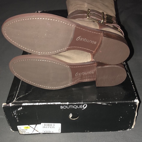 NWB boutique 9 tandem nubuck tall riding boot  leather upper size 10 new w box - Picture 16 of 17